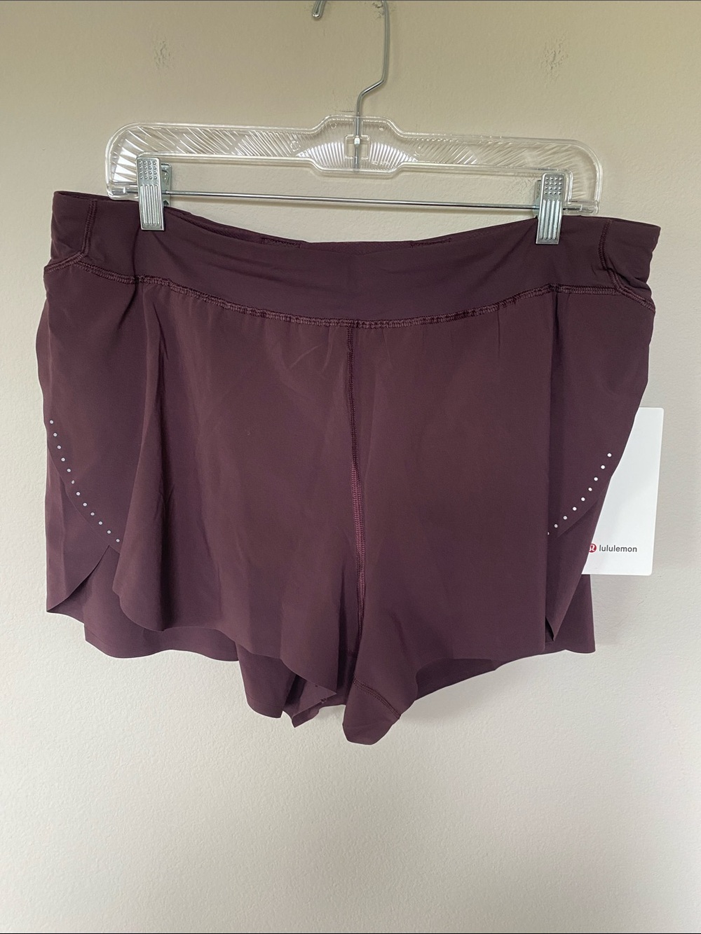 Lululemon 3” Fast and Free High Rise Burgundy Shorts